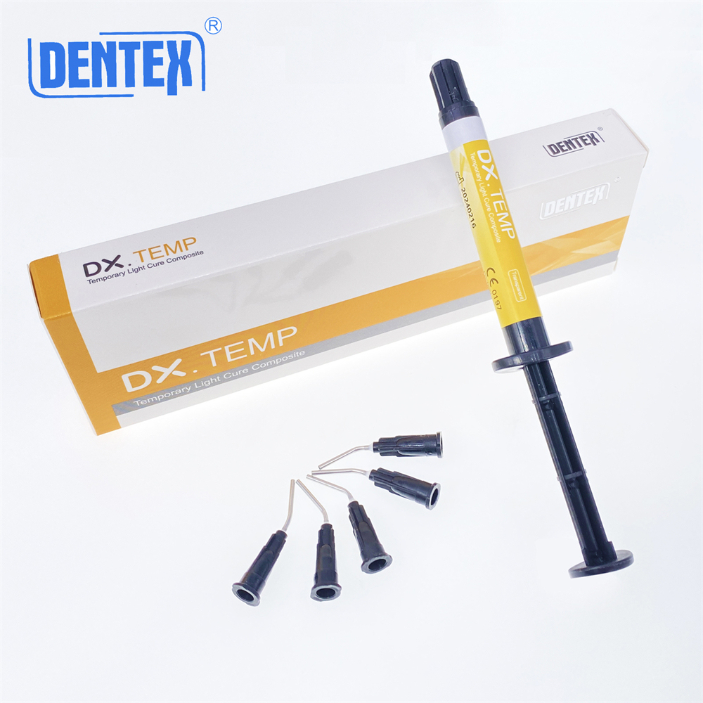 Dentex DX.TEMP Dental Composite Resin 2.5g Temporary Flow Light Cure Blue/Transparent