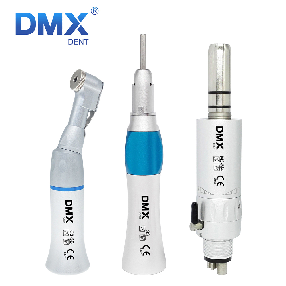 DMXDENT Dental Slow Low Speed Handpiece Straight Contra Angle Air Motor 2/4Holes