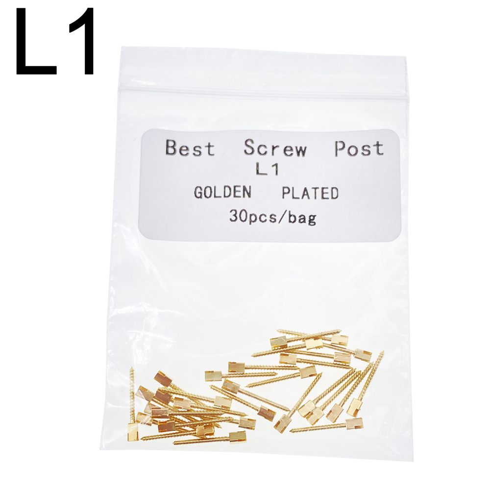 30 Pcs Dental Screw Post 24K Gold Plated Conical Refills S/M/L/XL For Root Canal