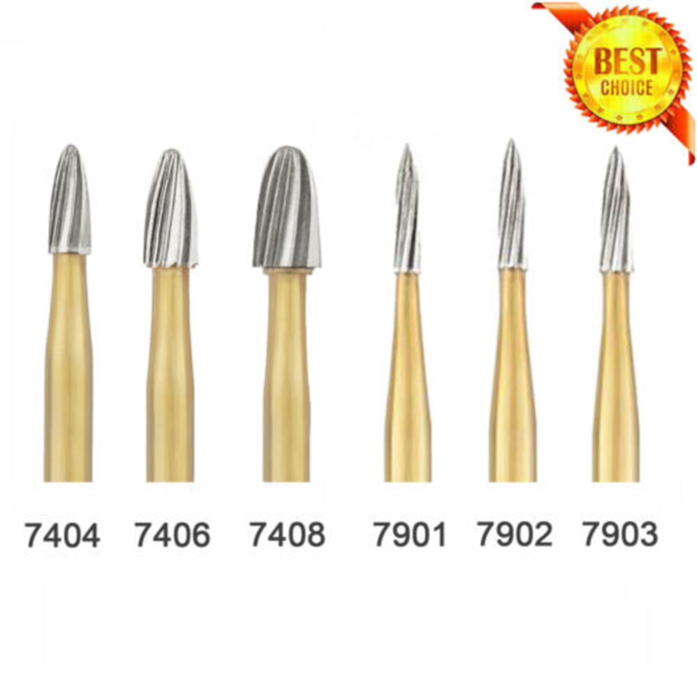 10 Pcs Dental Carbide Trimming & Finishing Burs FG7404/7406/7408/7901/7902/7903