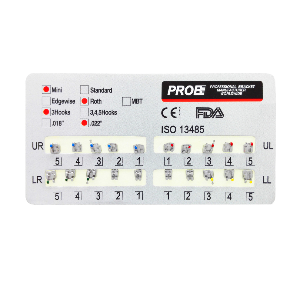 PROB Dental Orthodontic Bracket Metal Standard/MINI Roth/MBT .022
