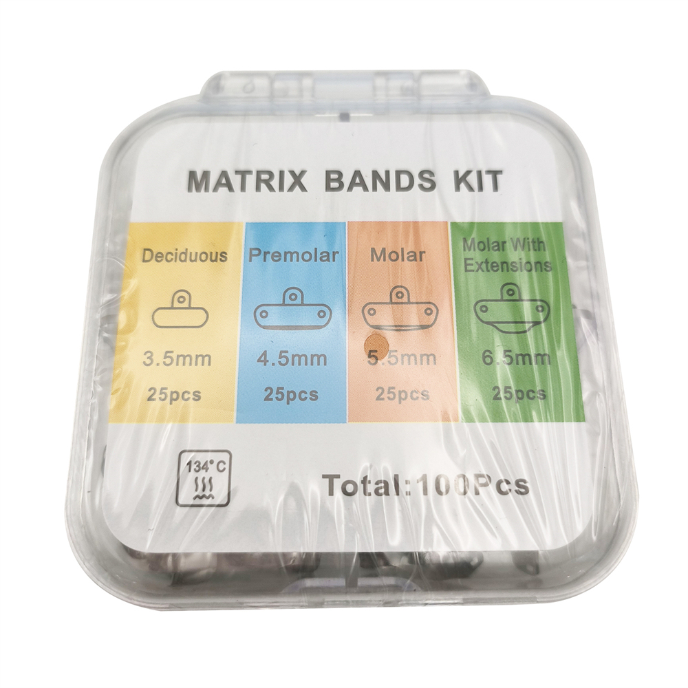 3.5-6.5mm Dental Matrix Bands Ring Sectional Matrice Clamp 100Pcs/Box