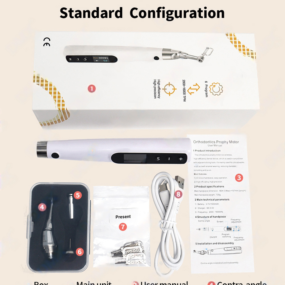 DMXDENT Electric Orthodontics Prophy Enamel Wireless Handpiece Dental Contra Angle Saw Blade