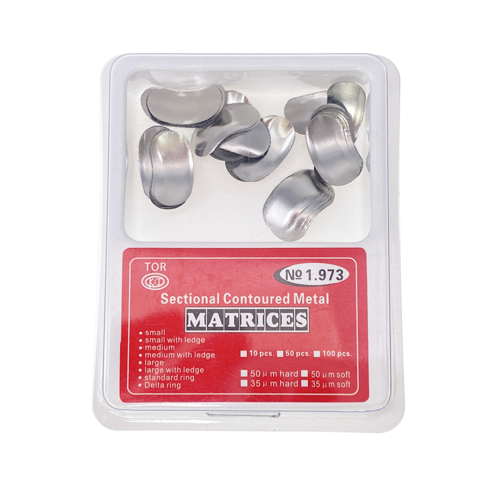 100 Pcs Dental Sectional Contoured Metal Matrices Refill Matrix Band Ledge 35um
