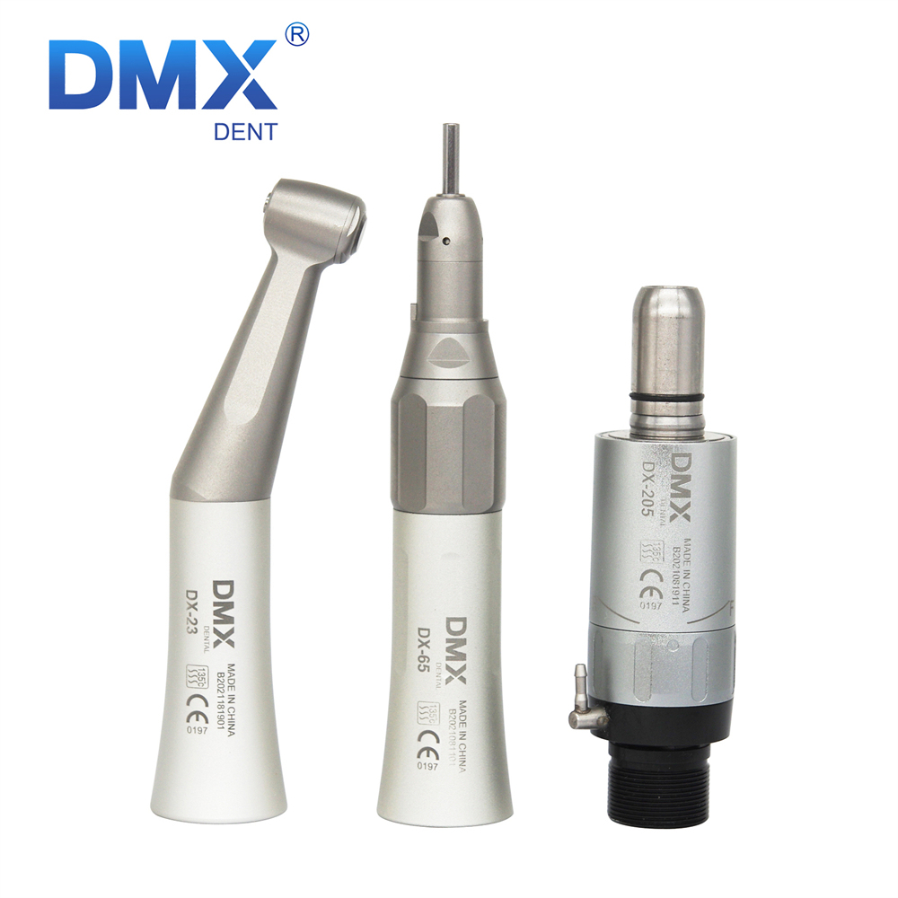 DMXDENT Dental Low Speed Handpiece Straight Contra Angle Air Motor 2/4Hole