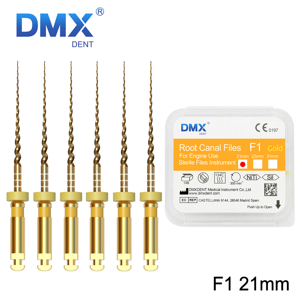 DMXDENT Root Canal Gold Taper NITI Files Endodontic Rotary +Free Gift