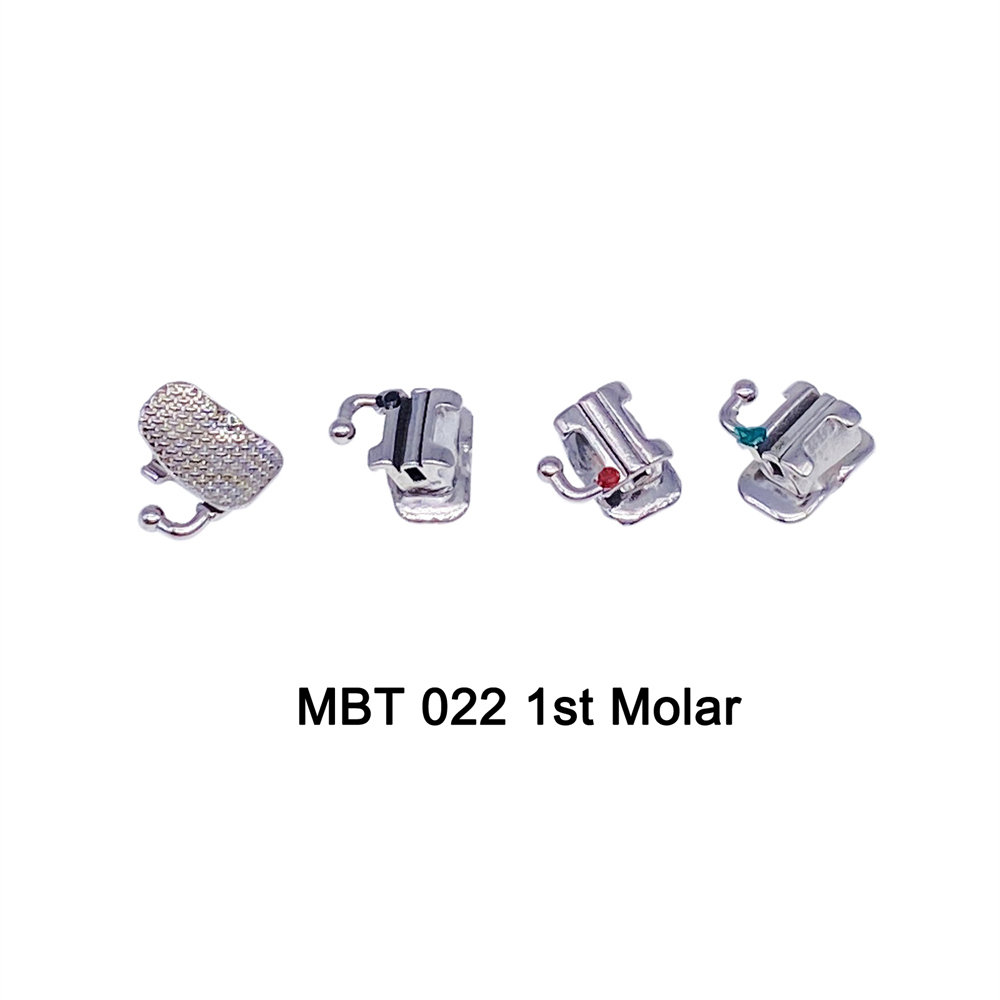 4PCS Dental Ortho Buccal Tubes Bracket Brace 1st/2nd Molar Roth/MBT 018/022 Convertible