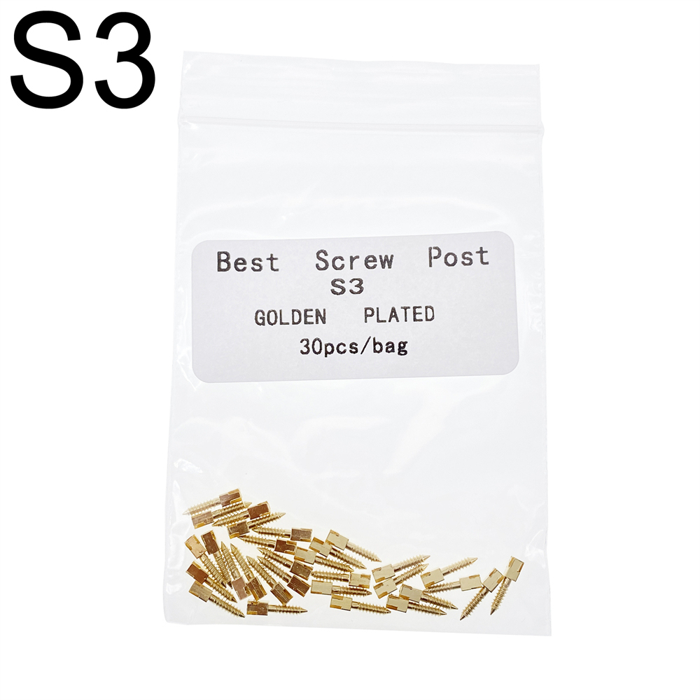 30 Pcs Dental Screw Post 24K Gold Plated Conical Refills S/M/L/XL For Root Canal