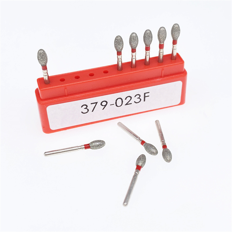 Dental Diamond Burs FG Egg Football 379/023F Fine Grit For High Speed Handpiece