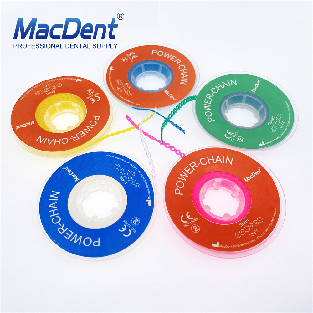 MacDent Dental Ortho Brace Bands Power Chains Super Elastic Short Closed Long