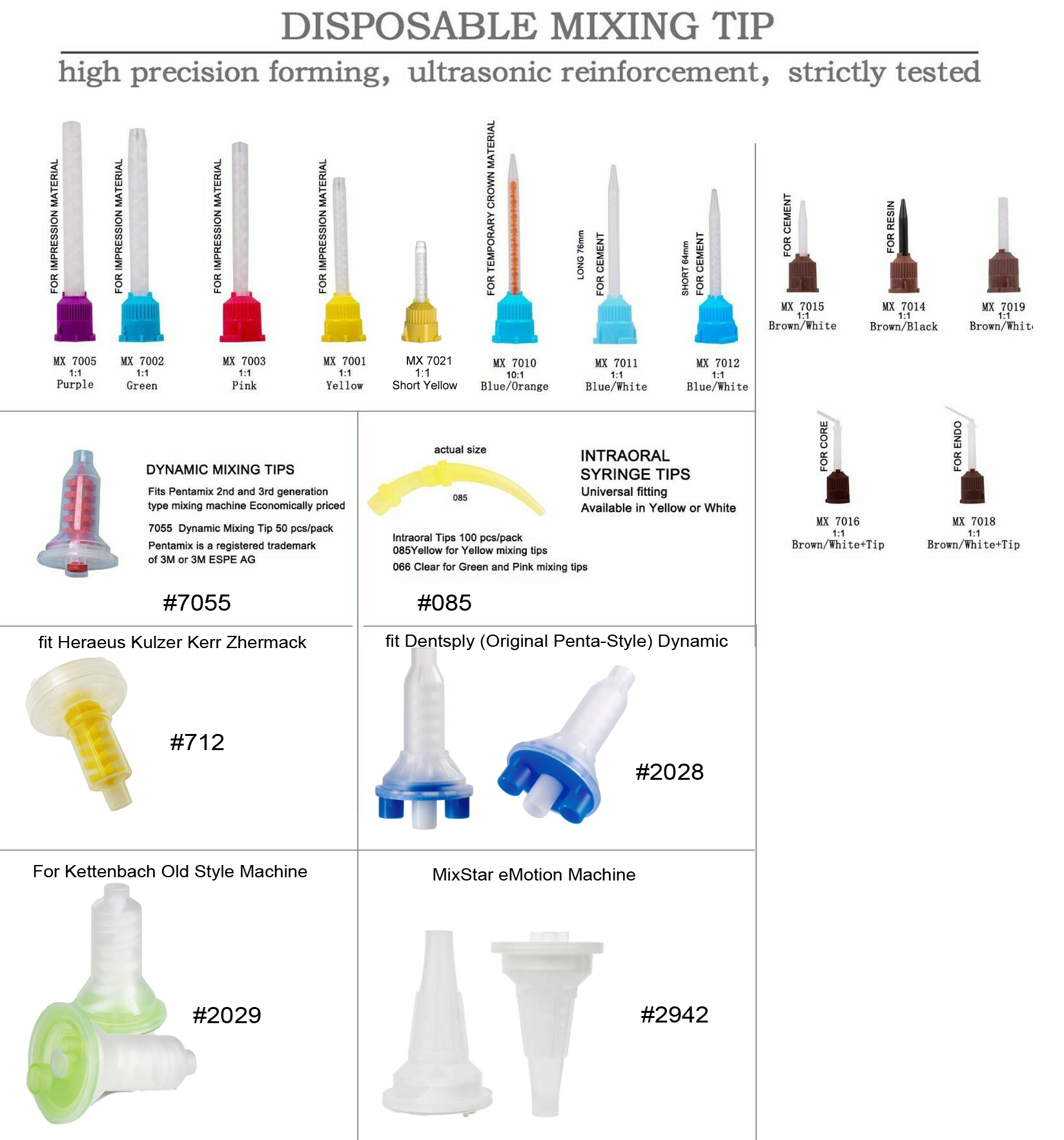 ELabPal Yellow Dental Impression Mixing Tips – 50Pcs (FDA, 14mm Interface)