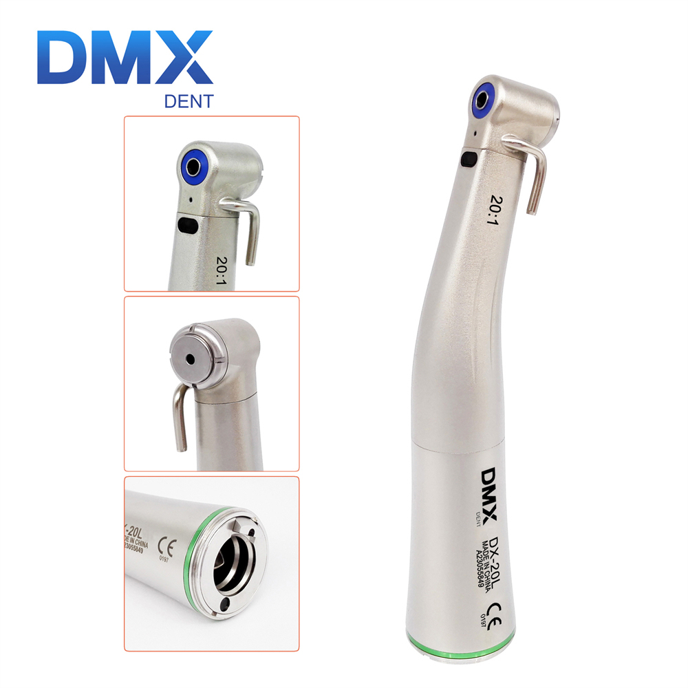 DMXDENT Dental Low Speed（Reduction）Fiber Optic Contra Angle Handpiece 1:1/4:1/8:1/10:1/16:1/20:1 NSK