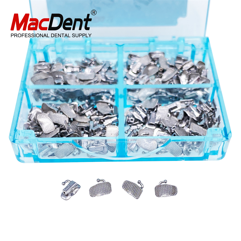 200pcs MacDent Dental Ortho Buccal Tubes 1st/2nd Molar Edgewise 022 Non-Conv Mesh Base