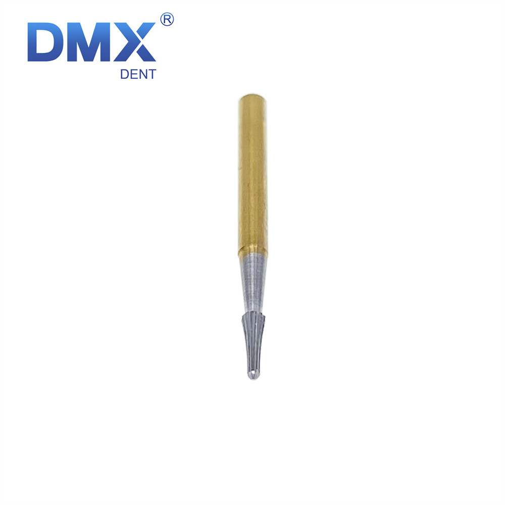 10Pcs DMXDENT Dental Tungsten Carbide Burs FG Gold Trimming & Finishing FG-7103
