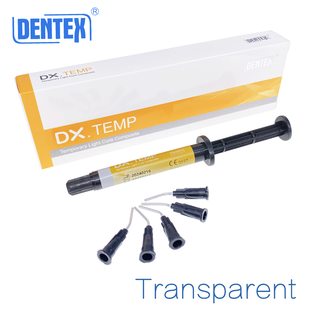 Dentex DX.TEMP Dental Composite Resin 2.5g Temporary Flow Light Cure Blue/Transparent