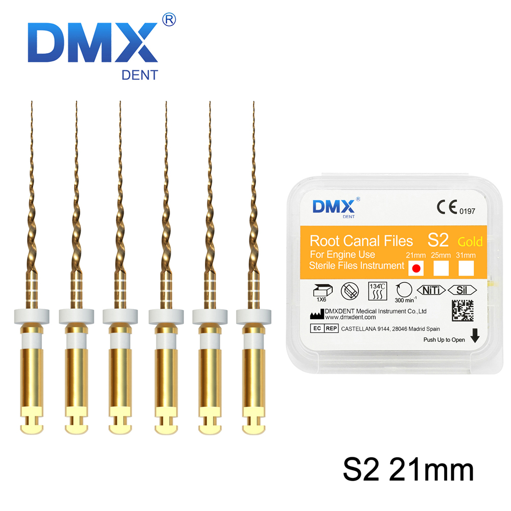 DMXDENT Root Canal Gold Taper NITI Files Endodontic Rotary +Free Gift