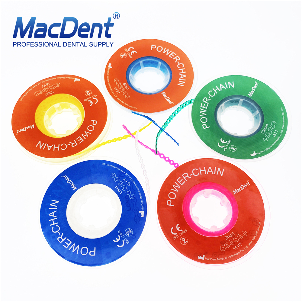 MacDent Dental Ortho Brace Bands Power Chains Super Elastic Short Closed Long