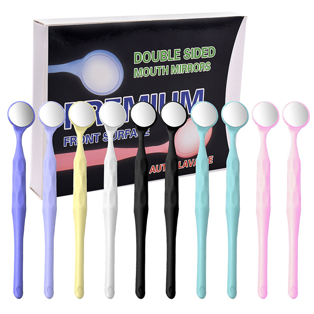 10pcs Dental Premium Mouth Mirrors Front Surface Double Single Sided
