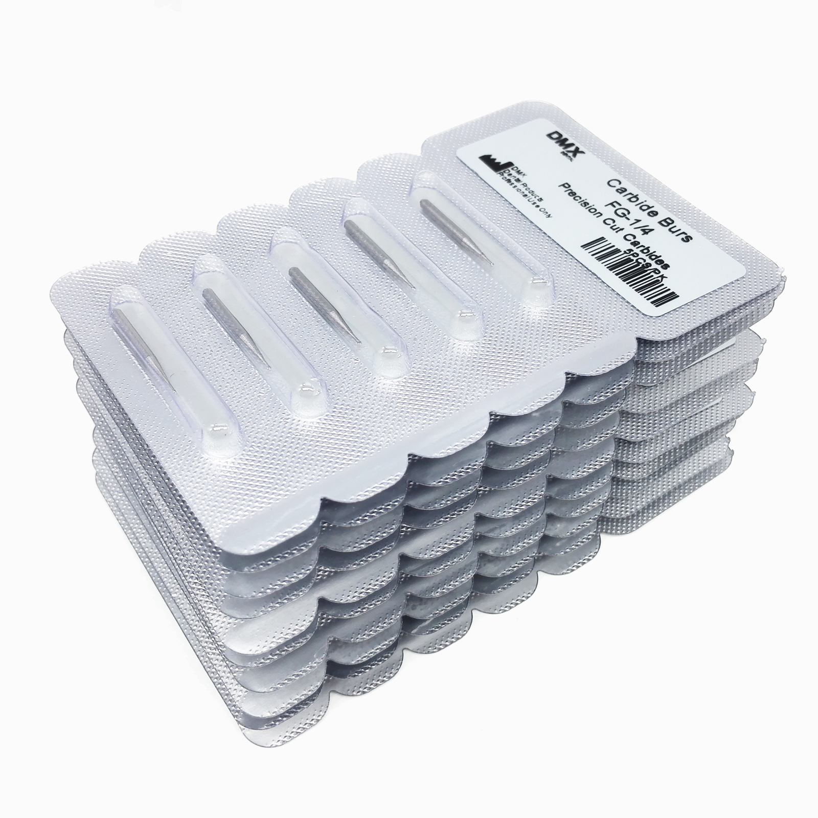 DMX-DENTAL Dental Carbide Burs Round Ball FG1/4 / 1/2 / 1 / 2 / 3 / 4 / 5 6 / 7 / 8 for High Speed Handpiece