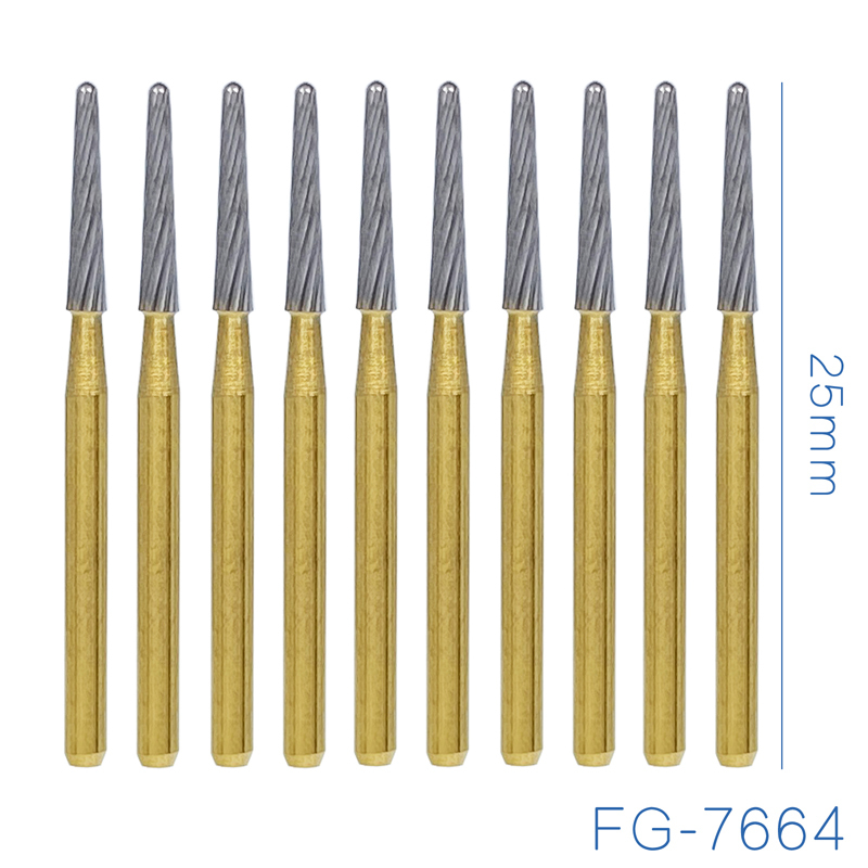 FG7664 Dental Gold Plated Carbide Trimming & Finishing Burs