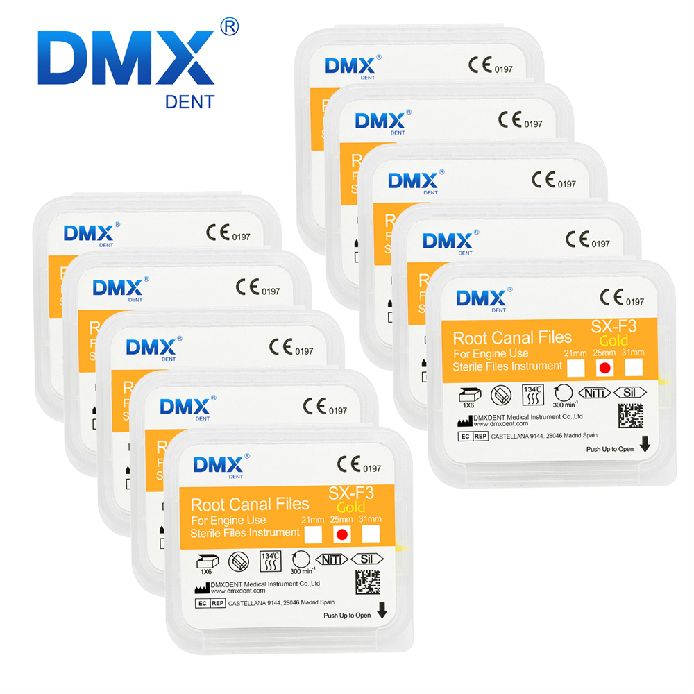 DMXDENT Root Canal Gold Taper NITI Files Endodontic Rotary +Free Gift