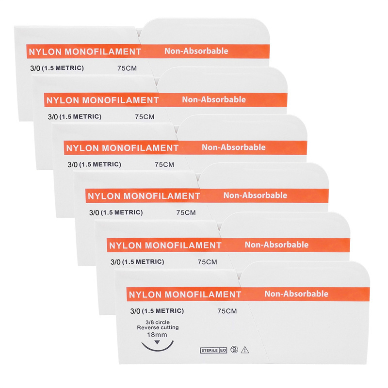 Dental Nylon Monofilament USP 3/0 Reverse Cutting Suture Surgical Oral Needle