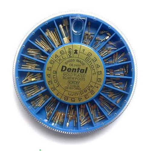 ***Dental Conical Screw Post Authentic NORDIN Kit 24K Gold Plated Tapered