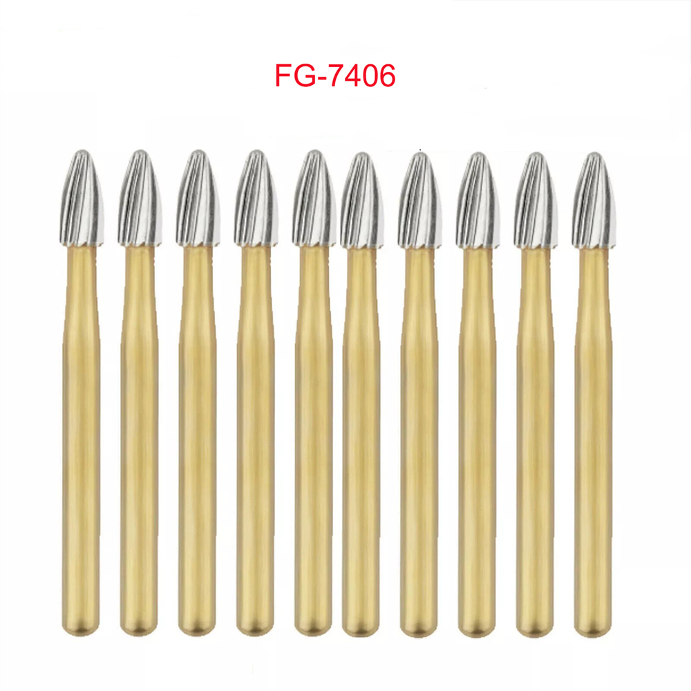 10 Pcs Dental Carbide Trimming & Finishing Burs FG7404/7406/7408/7901/7902/7903