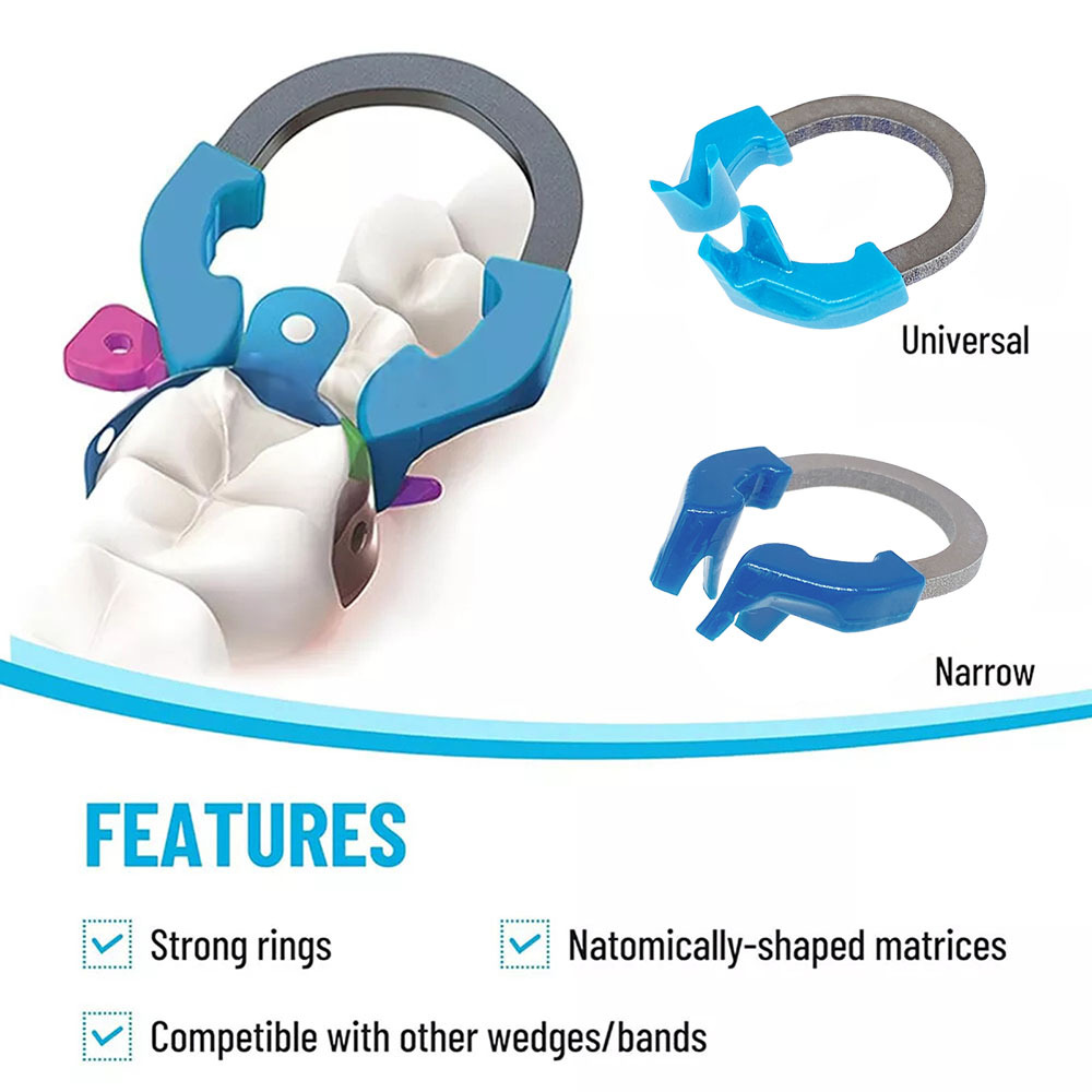 Dental Matrix Band Universal/Narrow Ring Titanium Clamp Fit Palodent V3 Garrison