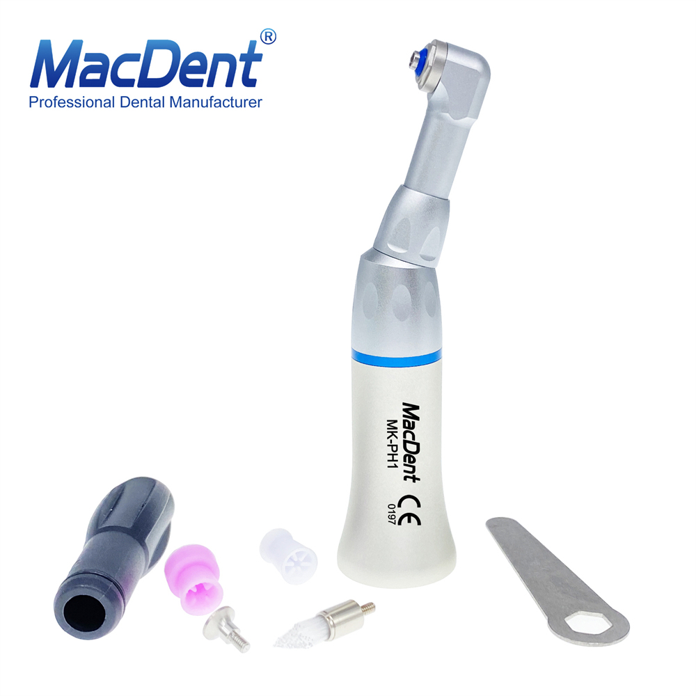 MacDent MK-PH1 Dental 1:1 Prophy Polishing Contra Angle Slow Low Speed Handpiece Threaded Screw-in Head