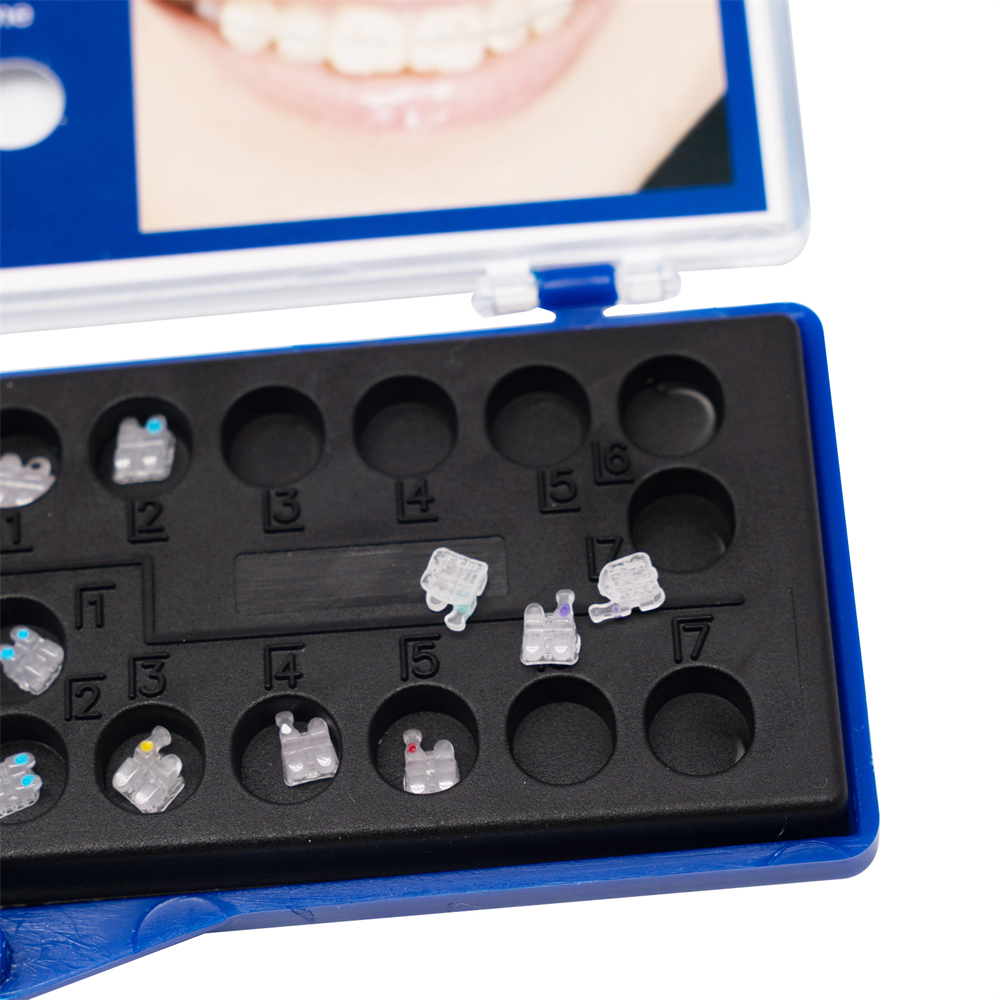 ORMAER Dental Orthodontic Mesh Base Ceramic Brackets MBT/Roth 022 3/345H 20Pcs/Pack
