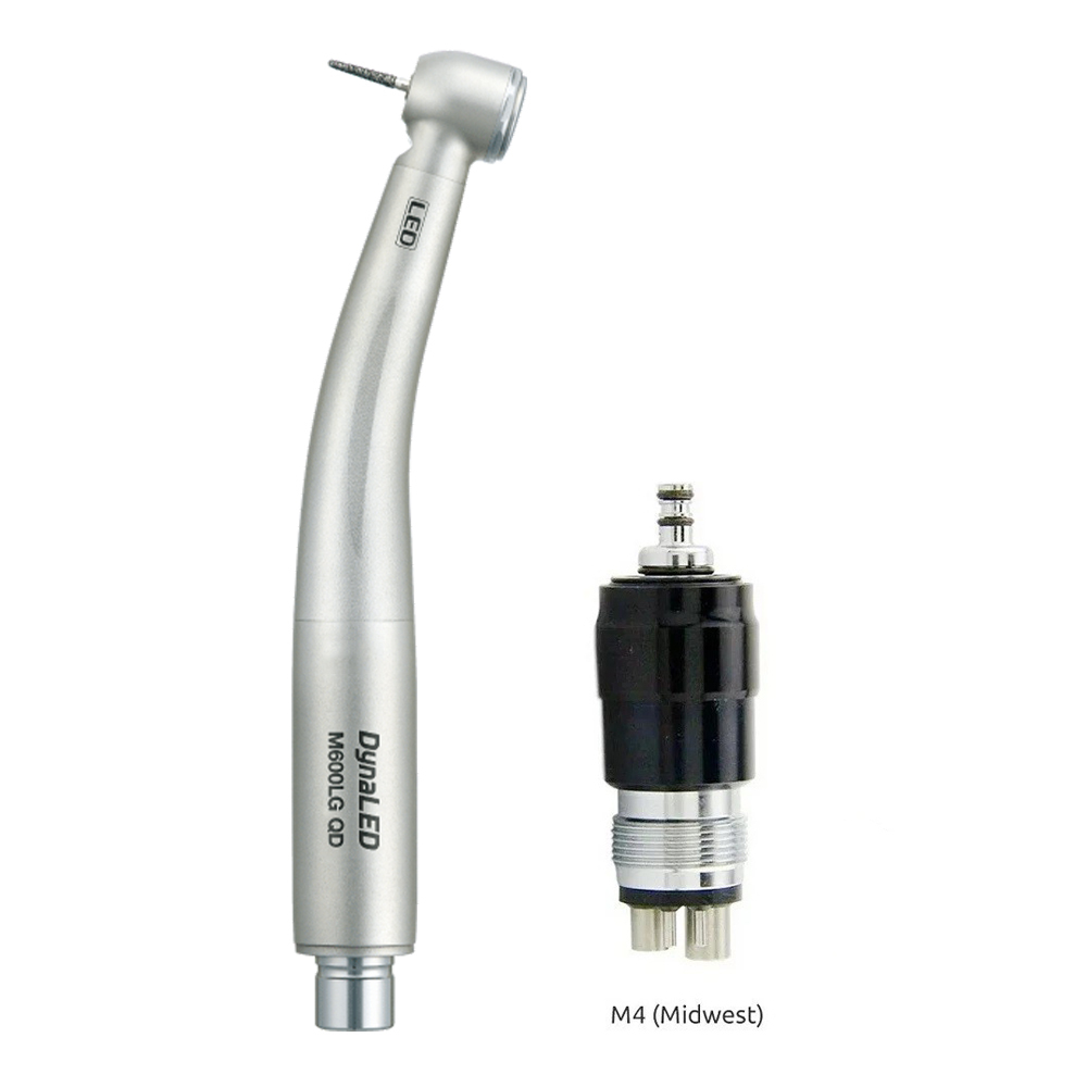 Dynaled M600LG QD B2/M4 Dental E-generator LED High Speed Air Turbine Handpiece With Coupler Fit NSK