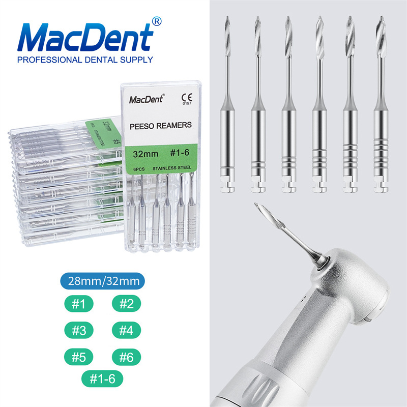 MacDent Peeso Reamers Dental Endodontic Root Canal Files 28mm/32mm