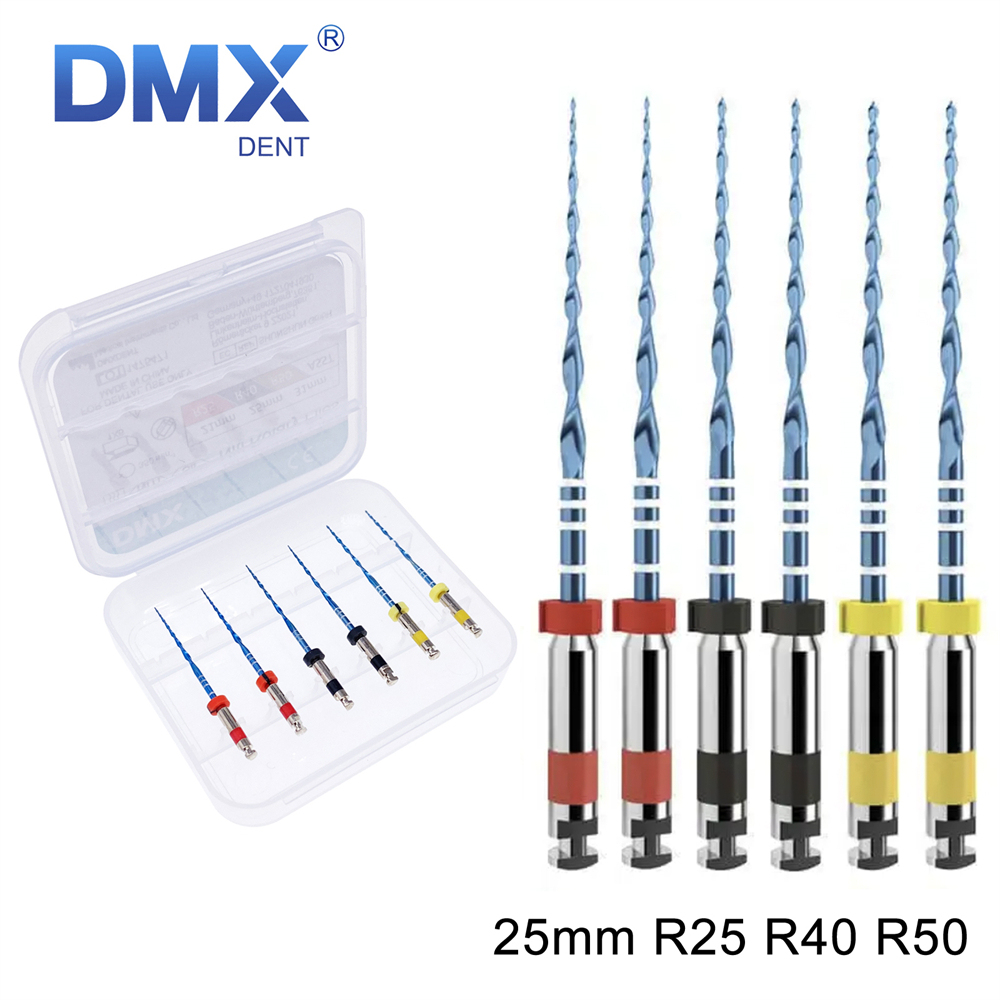 6Pcs DMXDENT Dental Endo Files Root Canal Endodontic NITI Rotary File 21/25MM
