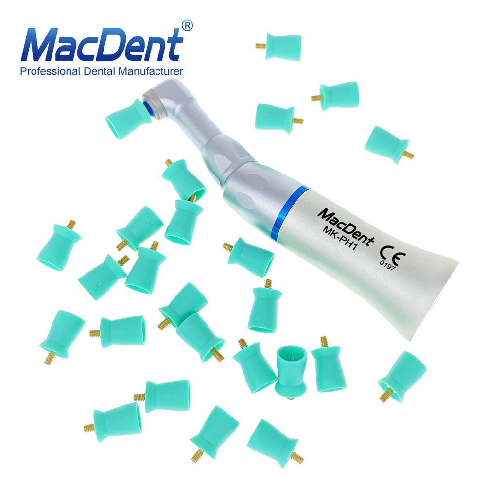 MacDent MK-PH1 Dental 1:1 Prophy Polishing Contra Angle Slow Low Speed Handpiece Threaded Screw-in Head