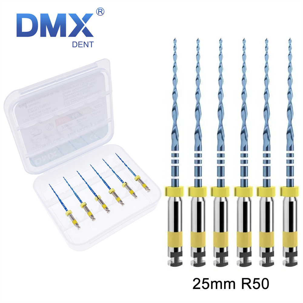 6Pcs DMXDENT Dental Endo Files Root Canal Endodontic NITI Rotary File 21/25MM