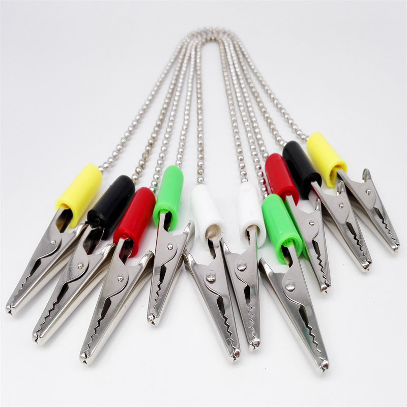 5 Pcs Dental Patient Bib Clips Chains Napkin Holder Flexible Coil Ball