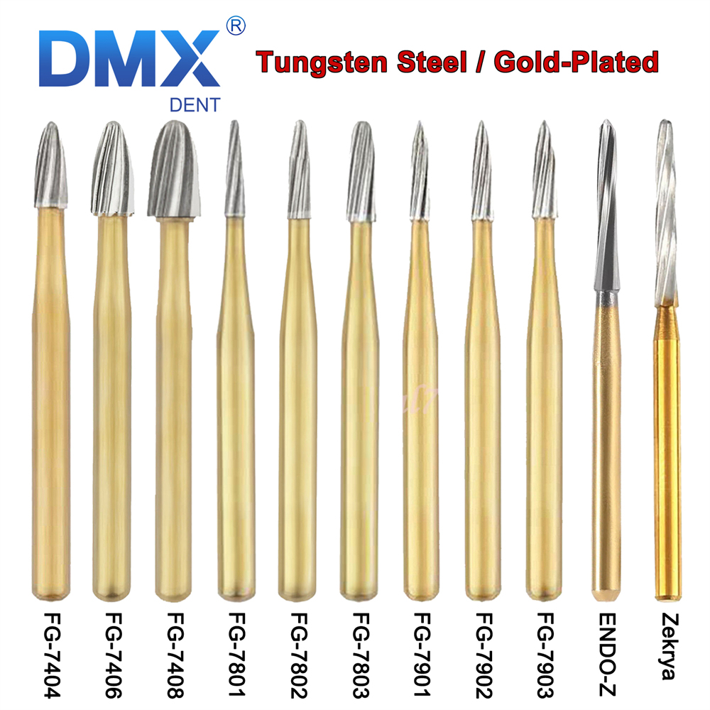 10Pcs DMXDENT Dental Trimming&Finishing  Tungsten Carbide Burs FG7404/7408/7803/7901/Endo-Z/Zekrya