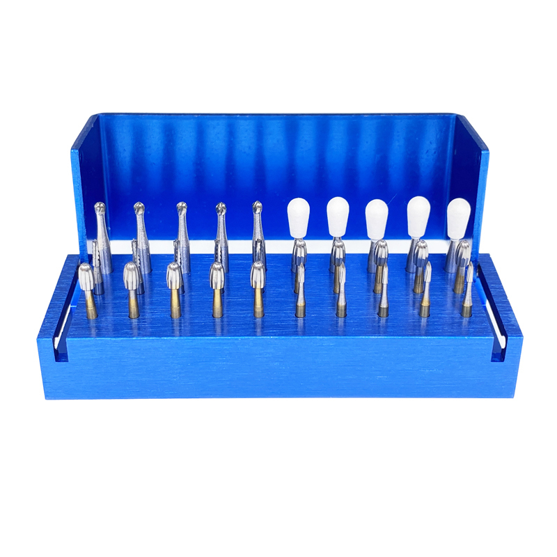 Dental Burs Holder Block Disinfection Box Aluminium Autoclave 30 Holes 2.35mm / 1.6mm