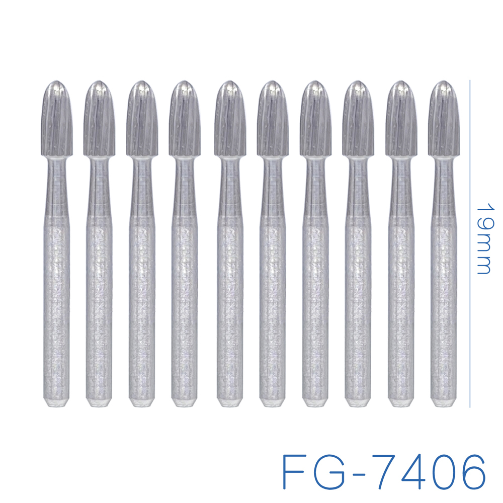 10pcs DMXDENT Dental Carbide Trimming & Finishing Burs FG #7404/7406/7408/7901/7902/7903