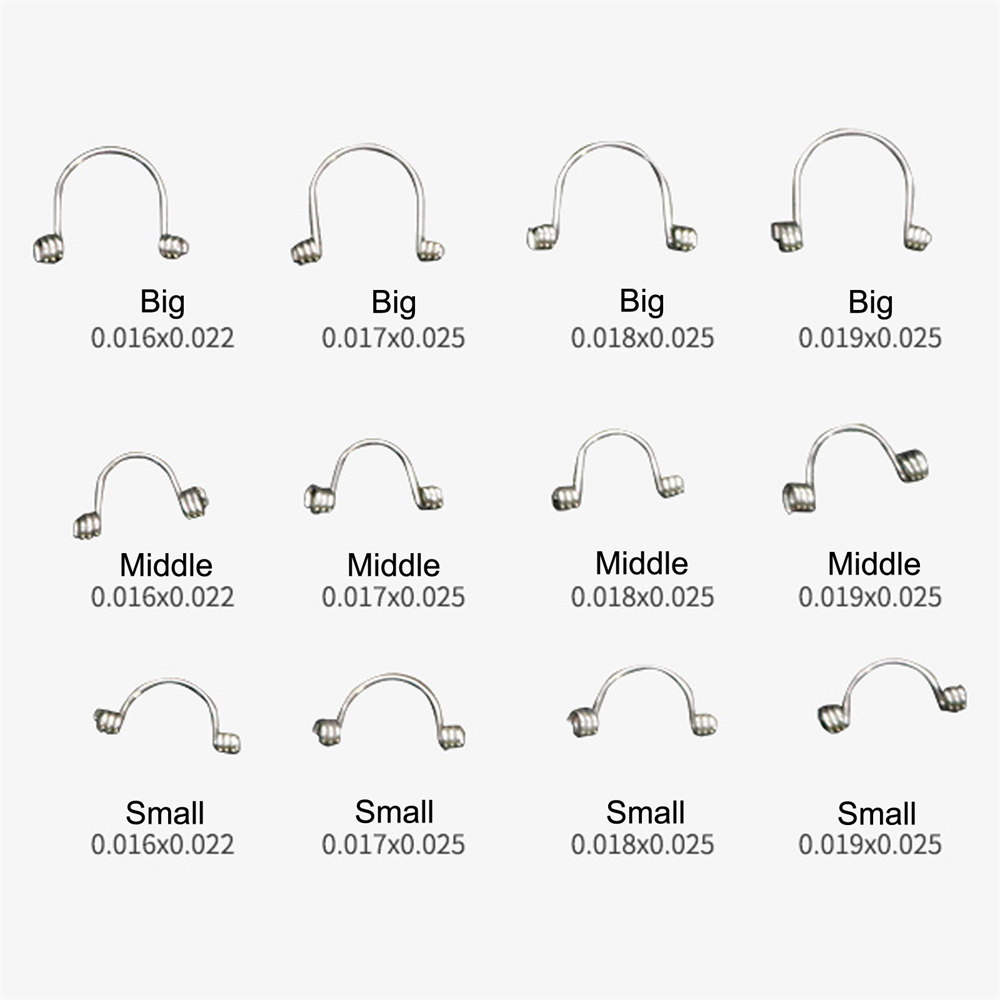 10 Pcs/Pack Dental Orthodontic Anterior Tooth Torque Springs Rectangular 12 Size
