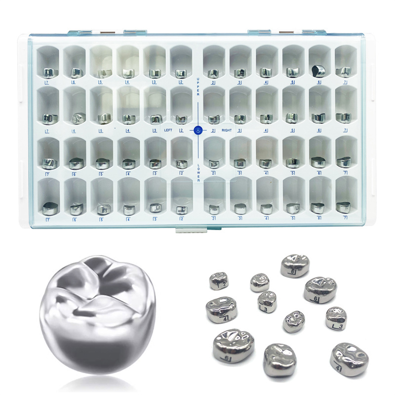 Dental Stainless Steel Adults Primary Molar Crown Pediatric Preformed 48Sizes