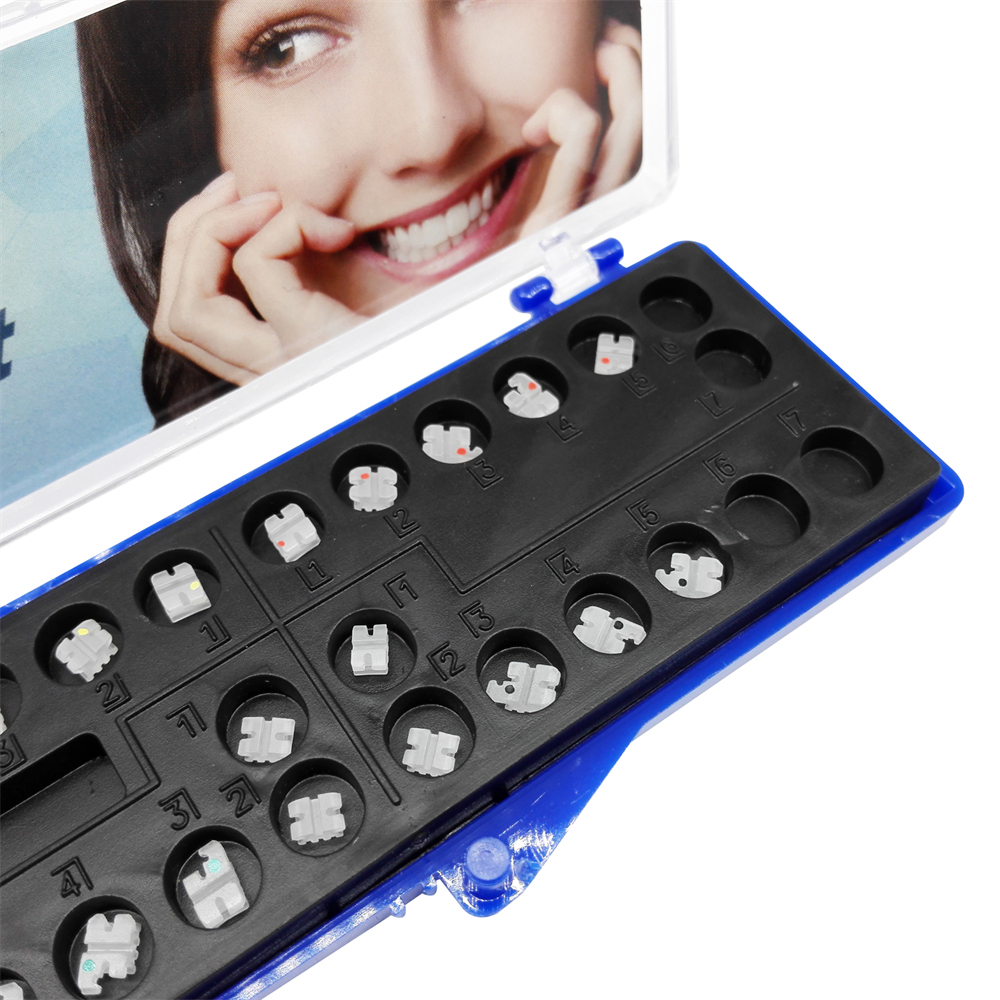 20Pcs MacDent Dental Ceramic Brackets Orthodontic Clear Braces MBT/ROTH 022 345 Hooks