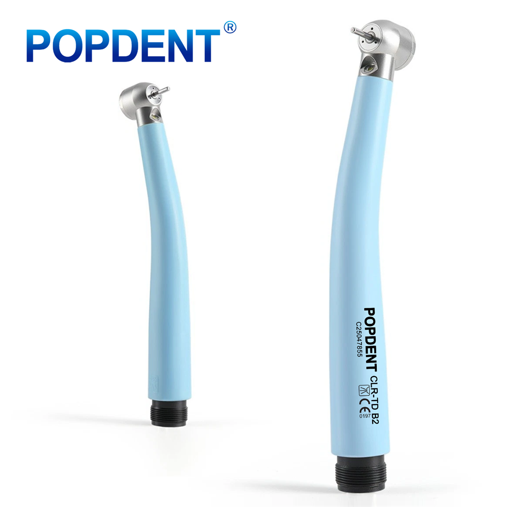 POPDENT CLR-TD Dental LED E-generator High Speed Air Turbine Handpiece 3 Way Spray 2/4Holes