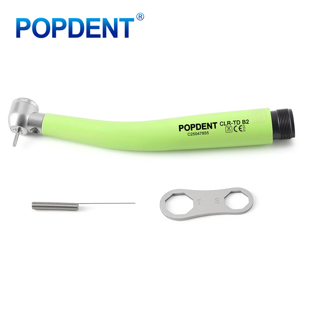 POPDENT CLR-TD Dental LED E-generator High Speed Air Turbine Handpiece 3 Way Spray 2/4Holes
