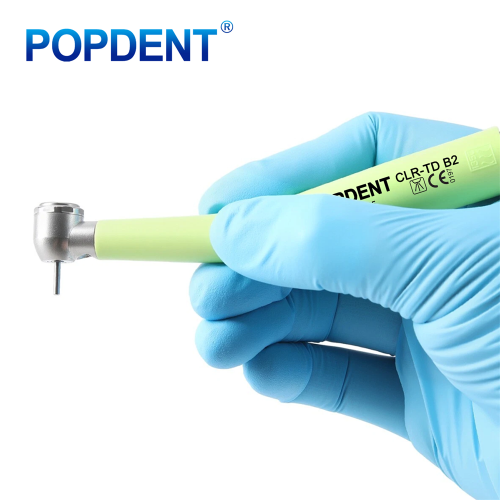 POPDENT CLR-TD Dental LED E-generator High Speed Air Turbine Handpiece 3 Way Spray 2/4Holes