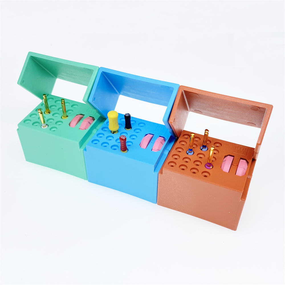 Dental 6/10/20 Hole Bur Endo Files Reamers Block Memory Holder Stand Disinfection Box