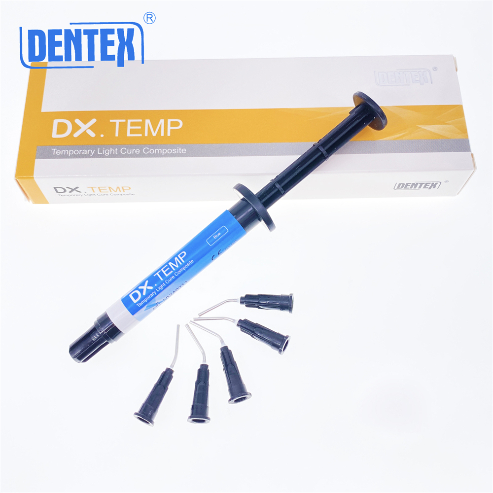Dentex DX.TEMP Dental Composite Resin 2.5g Temporary Flow Light Cure Blue/Transparent