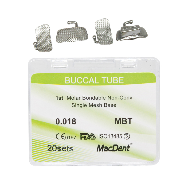MacDent Dental Orthodontic Buccal Tubes 1st 2nd Molar Tube Roth MBT 022 Bondable Mesh Base Split Weld