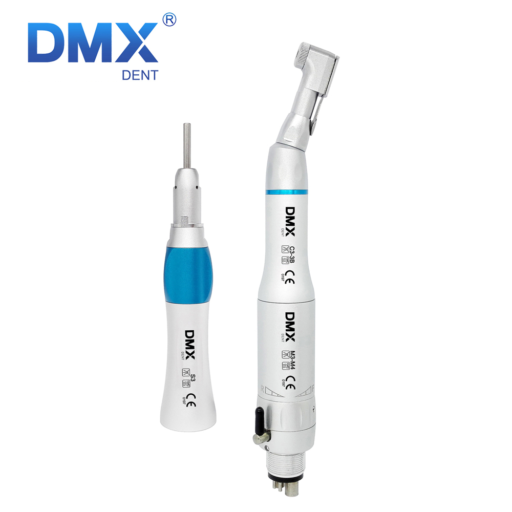 DMXDENT Dental Slow Low Speed Handpiece Straight Contra Angle Air Motor 2/4Holes